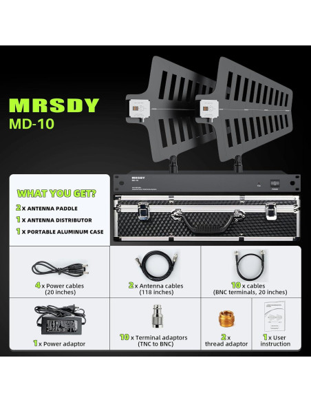 Sistema de Distribución de Antena Inalámbrica UHF MRSDY MD-10 Sistema de Distribución de Antena Inalámbrica UHF MRSDY MD-10