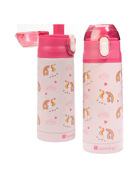 Botella de Agua Aislada Bentology Unicornio 390 ml Reutilizable Botella de Agua Aislada Bentology Unicornio 390 ml Reutilizable