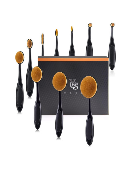 Juego de Brochas de Maquillaje Yoseng 10 Pcs Ovaladas Juego de Brochas de Maquillaje Yoseng 10 Pcs Ovaladas