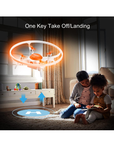 Dron Mini 4DRC V5 para Niños, Control Remoto, LED, 14 min Vuelo