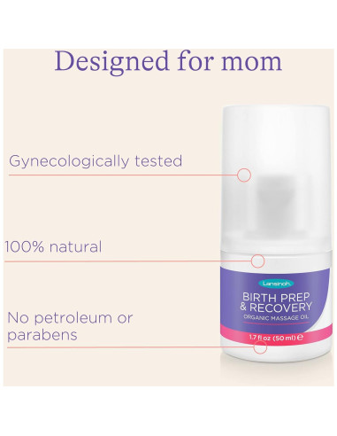 Aceite de Masaje Perineal Orgánico Lansinoh 50 ml - Hipoalergénico
