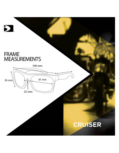 Gafas de Protección Bobster Cruiser, Marco Negro Mate, Lente Ahumada