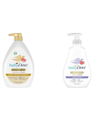 Paquete Baby Dove Lavado Corporal 1L y Loción 385g Piel Sensible