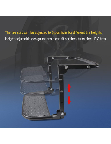 Escalón Plegable DICMIC para Neumáticos de 25.9 a 36.6 cm