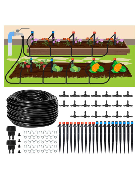Kit de Riego por Goteo 33.5m Maotong - Sistema Automático DIY Kit de Riego por Goteo 33.5m Maotong - Sistema Automático DIY