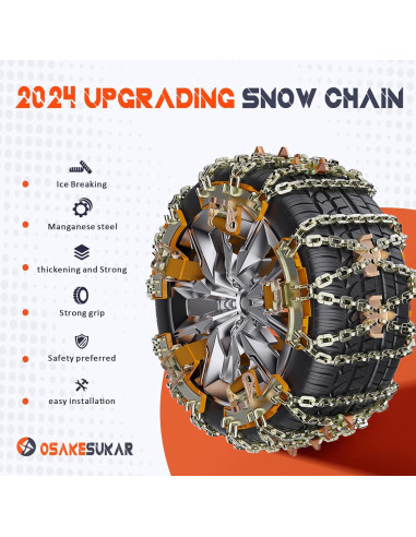 Cadenas de Nieve Antideslizantes Osakesukar 225-285 mm Juego de 6