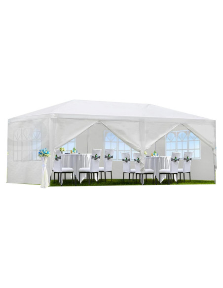 Carpa de Fiesta CuisinSmart 10x6.1m Blanca Impermeable Carpa de Fiesta CuisinSmart 10x6.1m Blanca Impermeable