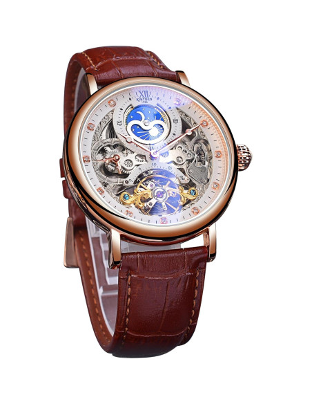 Reloj automático mecánico FAMVNTN JJ128 hombre cuero marrón Reloj automático mecánico FAMVNTN JJ128 hombre cuero marrón