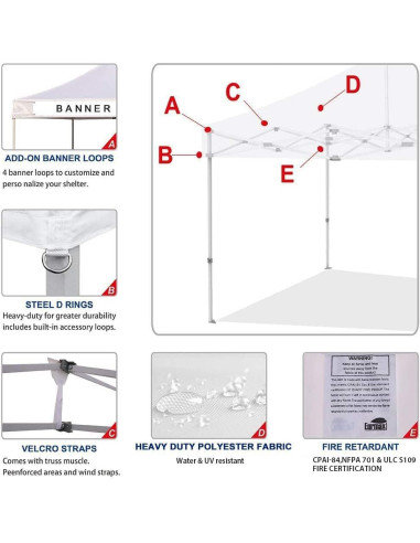 Cubierta Superior de Carpa Eurmax 5x5m Gris Resistente al Agua