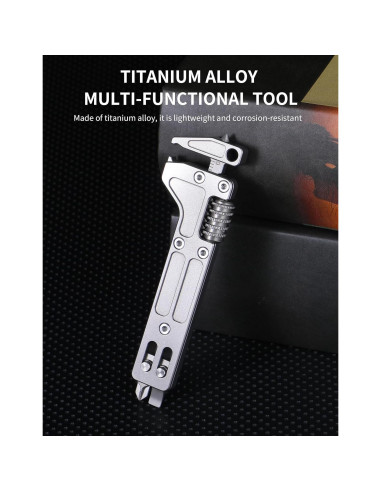 Multiherramienta EDC TISGOOG de Titanio 8.51 cm con Llave Ajustable