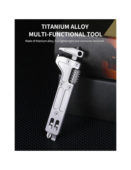 Multiherramienta EDC TISGOOG de Titanio 8.51 cm con Llave Ajustable Multiherramienta EDC TISGOOG de Titanio 8.51 cm con Llave Ajustable
