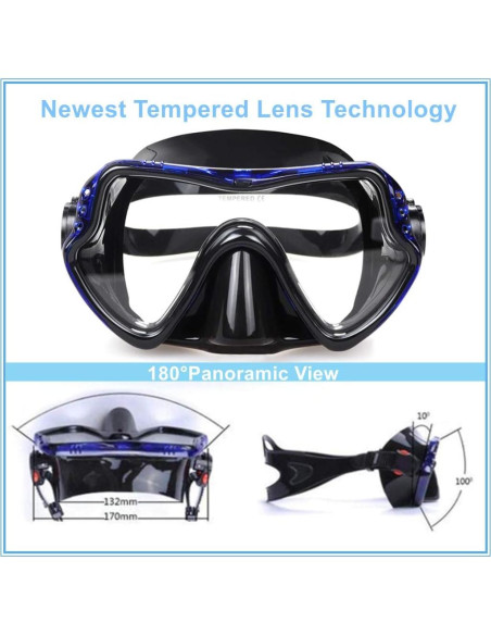 Máscara de Buceo Snorkel EXP VISION EX-1500 Azul 180 Máscara de Buceo Snorkel EXP VISION EX-1500 Azul 180