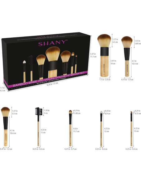 Conjunto de Brochas de Maquillaje SHANY - 7 Piezas Veganas Conjunto de Brochas de Maquillaje SHANY - 7 Piezas Veganas