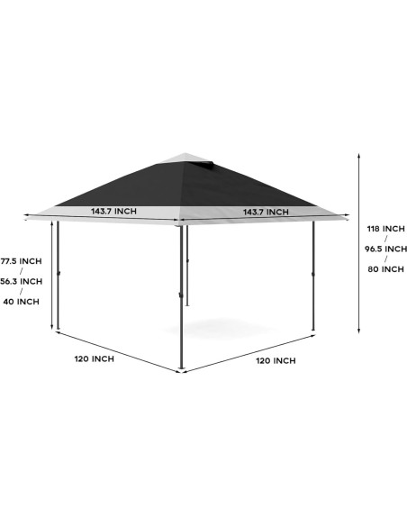 Gazebo Pop Up PeakPursuit 3.96x3.96m Gris con Mosquitera Gazebo Pop Up PeakPursuit 3.96x3.96m Gris con Mosquitera