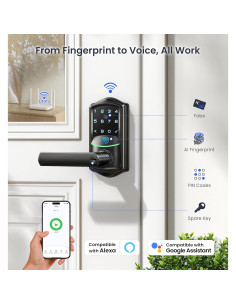 Cerradura Inteligente WiFi Veise VE029 con Huella Dactilar 2