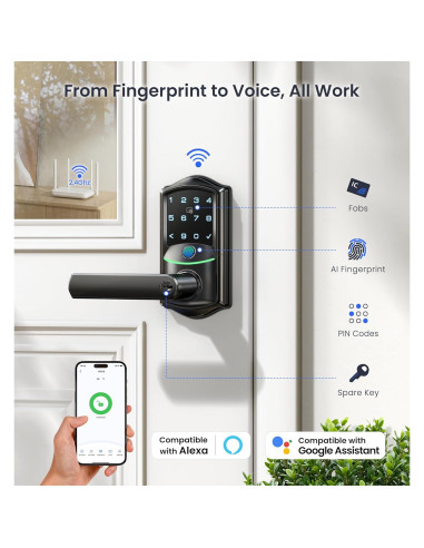 Cerradura Inteligente WiFi Veise VE029 con Huella Dactilar