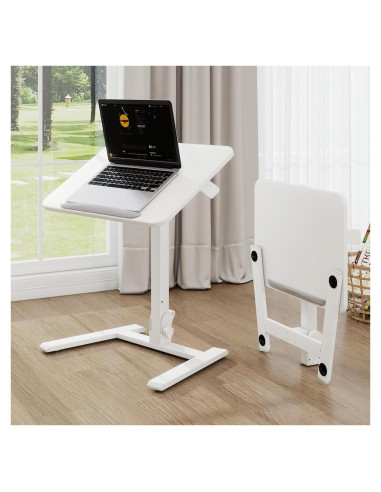 Mesa de pie ajustable PUNCIA blanca para laptop 73.7-107.9 cm
