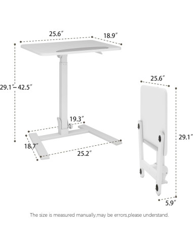 Mesa de pie ajustable PUNCIA blanca para laptop 73.7-107.9 cm