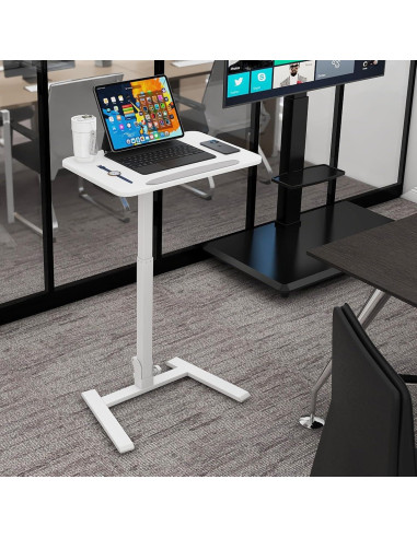 Mesa de pie ajustable PUNCIA blanca para laptop 73.7-107.9 cm