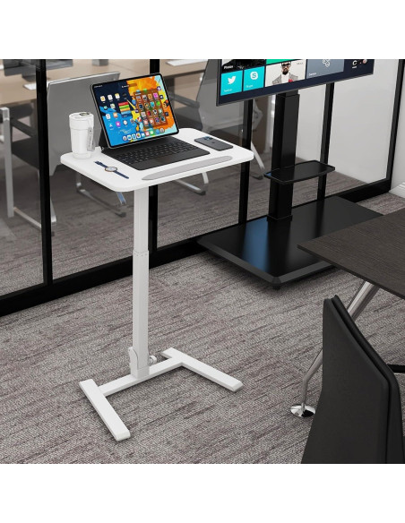 Mesa de pie ajustable PUNCIA blanca para laptop 73.7-107.9 cm Mesa de pie ajustable PUNCIA blanca para laptop 73.7-107.9 cm