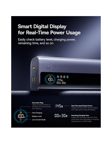 Banco de Energía Baseus EnerGeek 20,000mAh 145W Cargador Portátil