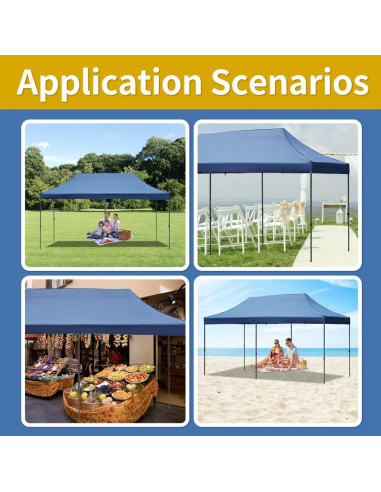 Carpa Pop Up 3x6m Wheloy con 6 Paredes Laterales Azul