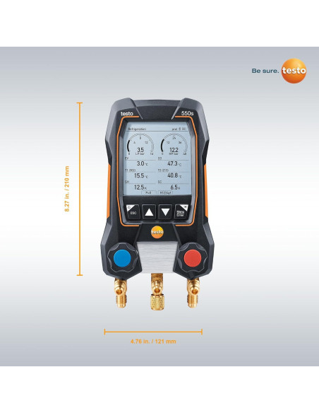Manómetro Digital Testo 550s con Sondas y Bluetooth - Kit HVAC Manómetro Digital Testo 550s con Sondas y Bluetooth - Kit HVAC