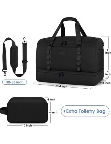 Bolsa de Viaje ETRONIK XL Negra con Compartimento para Zapatos