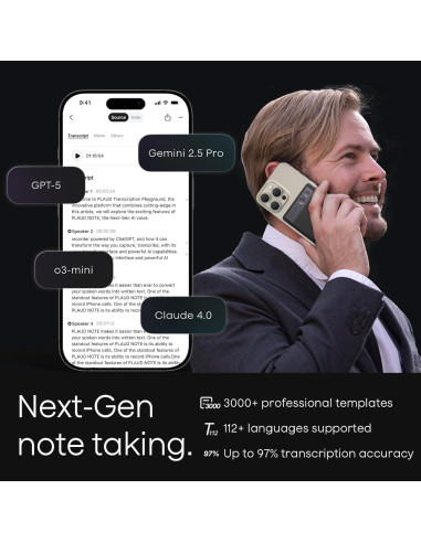 Grabadora de Voz AI Plaud Note 64GB con Estuche Negro