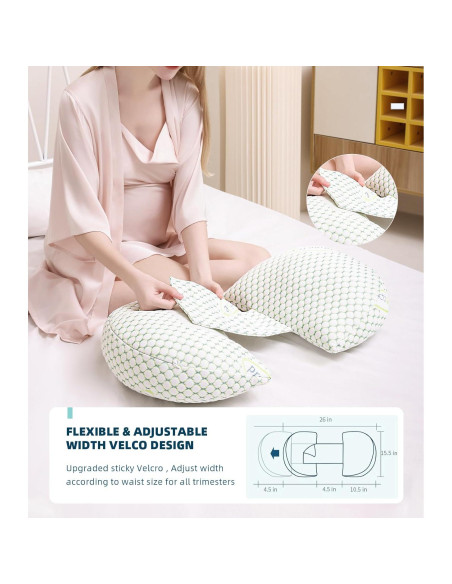 Almohada de Embarazo Oternal P001 Verde Ajustable 71.1x38.1cm Almohada de Embarazo Oternal P001 Verde Ajustable 71.1x38.1cm