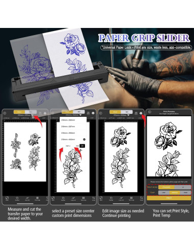 Impresora Térmica Inalámbrica Sacnahe M8 para Tatuajes A4