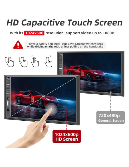 Estéreo de coche Naifay X6DVR 2 Din 7" con Carplay y cámara Estéreo de coche Naifay X6DVR 2 Din 7" con Carplay y cámara