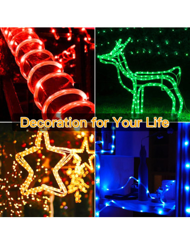 Luces de Cuerda LED Ollny 10M RGB Impermeables con Control Remoto