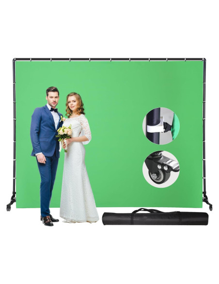 Soporte de fondo verde móvil 2.13x3.05m FEIFANTEAM Soporte de fondo verde móvil 2.13x3.05m FEIFANTEAM