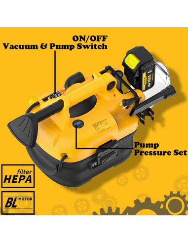 Aspiradora Yowmoft YVC-701-Y 3 en 1 Inalámbrica 9.46L