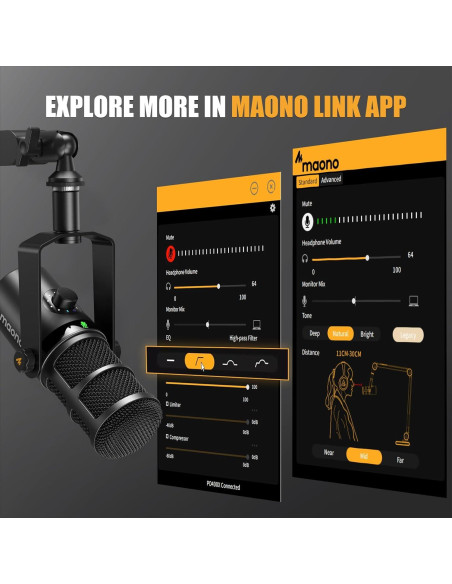 Micrófono Dinámico MAONO PD400X con Brazo BA92 para Podcast Micrófono Dinámico MAONO PD400X con Brazo BA92 para Podcast