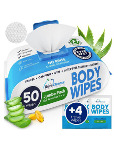 Toallitas Corporales XL Duracleanse 50 Pzas + 4 Viaje