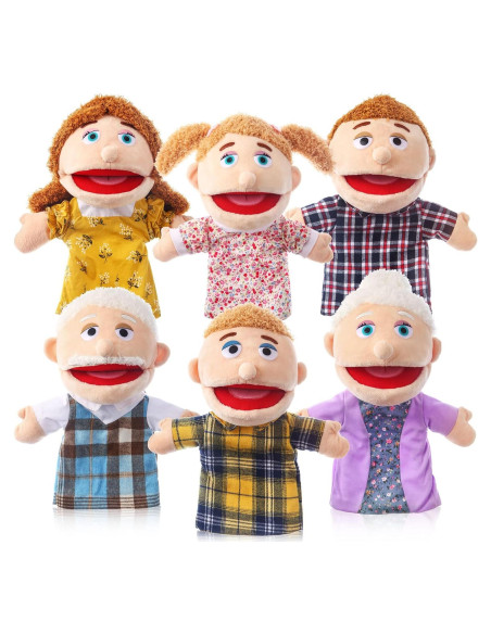 Títeres de Mano Familiar ZJoey 30.48 cm 6 Piezas Peluche Títeres de Mano Familiar ZJoey 30.48 cm 6 Piezas Peluche