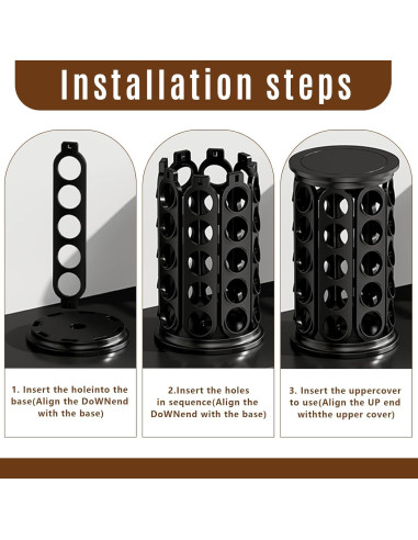 Soporte Organizador para K-Cup Tomshub, 40 Cápsulas, Negro