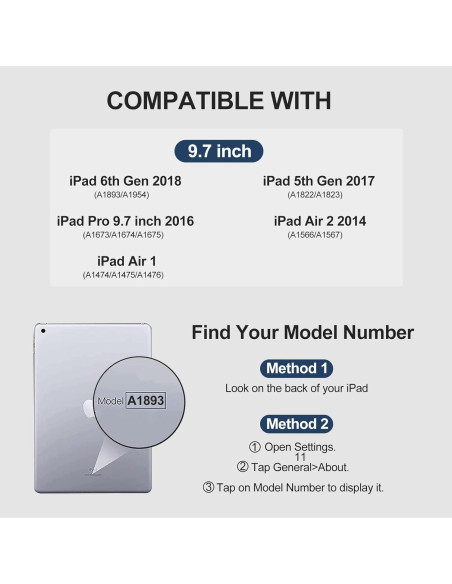 Funda de teclado KVAGO para iPad 9.7" con Bluetooth, azul Funda de teclado KVAGO para iPad 9.7" con Bluetooth, azul