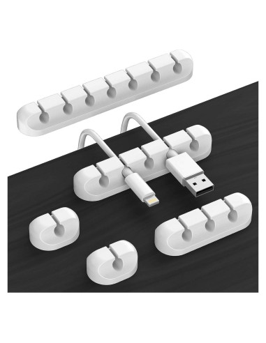 Organizador de Cables TviewSmart - 5 Clips Blancos Autoadhesivos