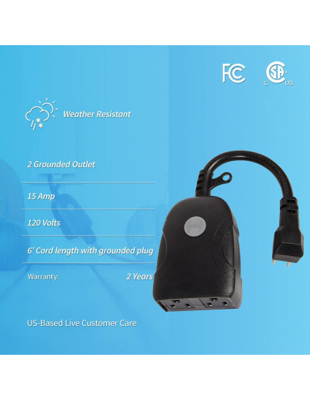 Enchufe Inteligente Wi-Fi Exterior Array HE1010 15A Enchufe Inteligente Wi-Fi Exterior Array HE1010 15A