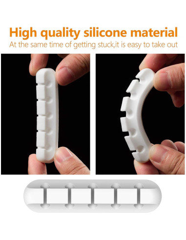 Organizador de Cables TviewSmart - 5 Clips Blancos Autoadhesivos