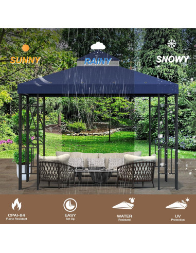 Cubierta de Reemplazo Gazebo 302x302cm Morikoro Azul Marino