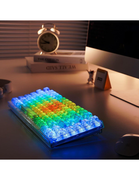 Teclado Mecánico YUNZII X75 Hot Swappable 82 Teclas RGB Blanco Teclado Mecánico YUNZII X75 Hot Swappable 82 Teclas RGB Blanco