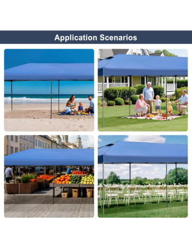 Carpa Pop Up 10x30 Wheloy Marino con Paredes Laterales
