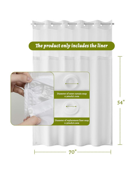 Cortina de Ducha Impermeable N&Y HOME 177.8x137.2 cm Blanca Cortina de Ducha Impermeable N&Y HOME 177.8x137.2 cm Blanca