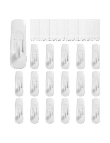 Ganchos de Pared MOVELYST Medianos 18 Piezas + 24 Tiras Adhesivas