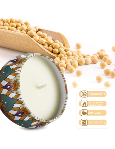 Conjunto de 12 Velas Aromatizadas JXDLSQ de Cera de Soja Conjunto de 12 Velas Aromatizadas JXDLSQ de Cera de Soja
