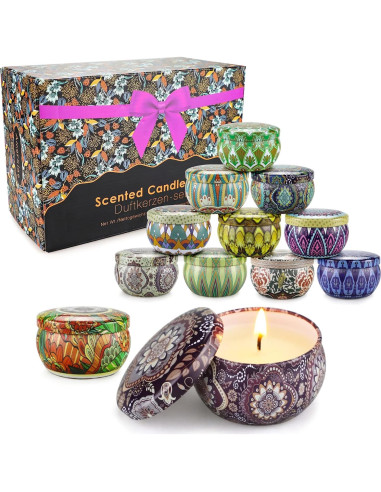 Conjunto de 12 Velas Aromatizadas JXDLSQ de Cera de Soja